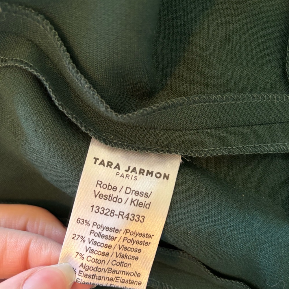 TARA JARMON Green V Neck Mini Dress - Picture 6 of 8